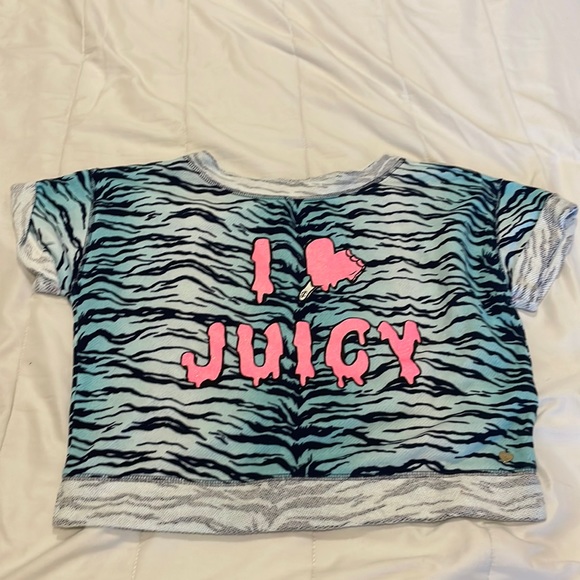 Juicy Couture Tops - Juicy couture zebra print blue and pink crop top.